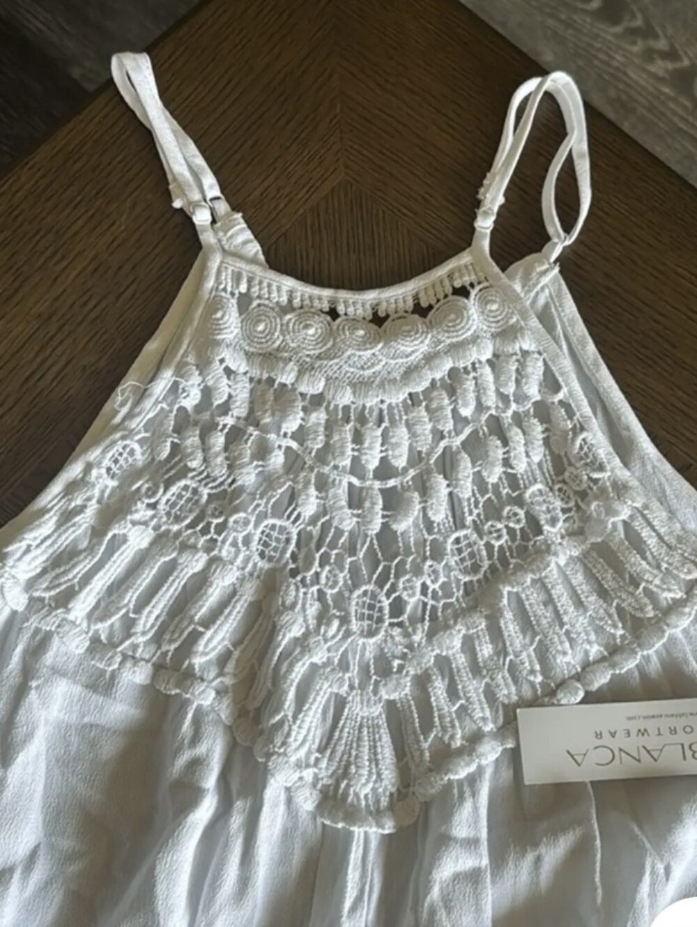 La Blanca | White Crochet Halter Beach Dress - Picture 2 of 5